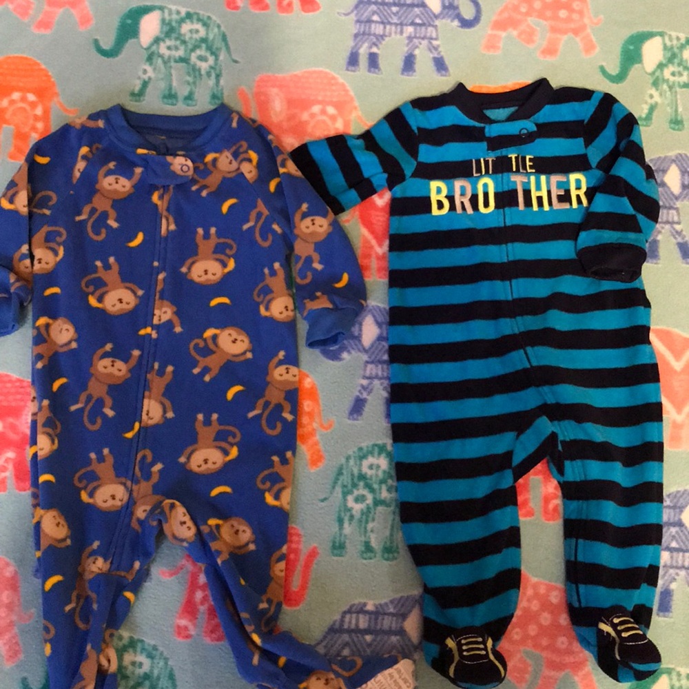 2 pair warm, soft sleepers with feet